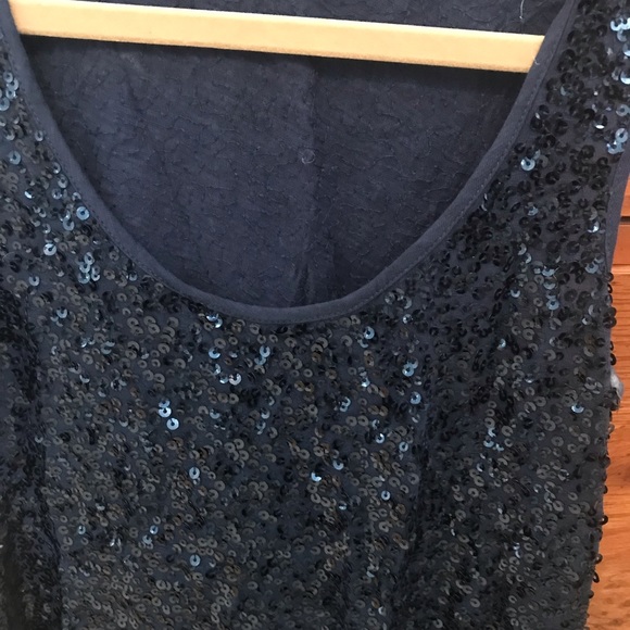 J Crew Navy Sequined Tank Top - Picture 2 of 3